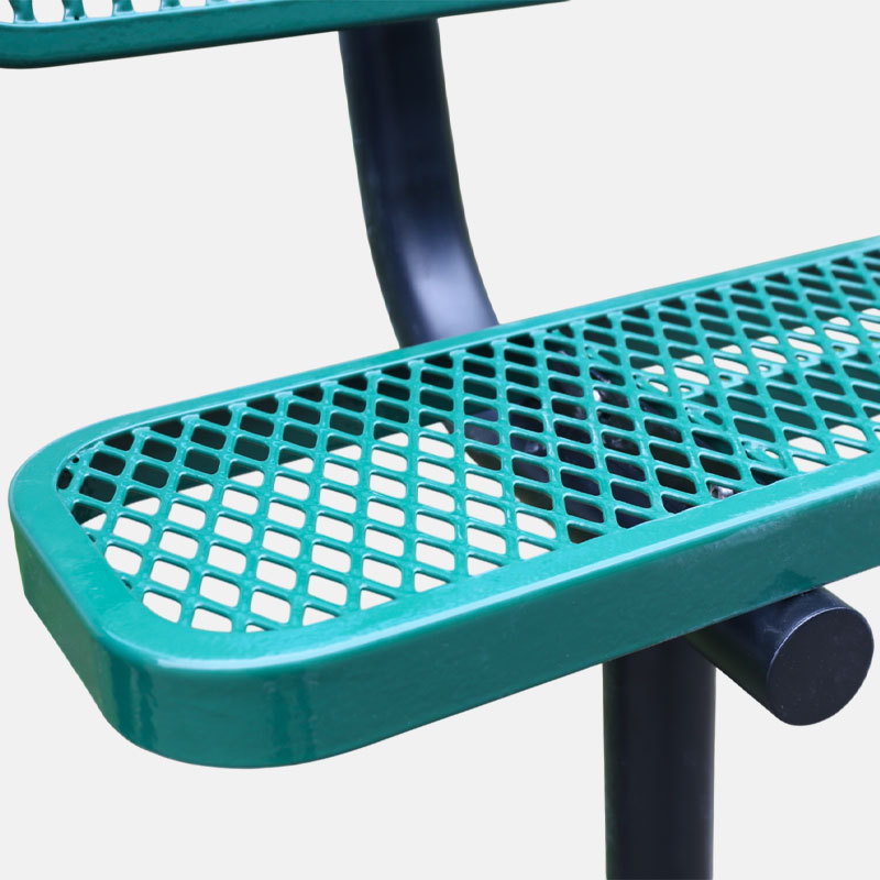 8ft Green Commercial Bench - Thermoplastic Coated Outdoor Seating