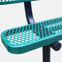 8ft Green Commercial Bench - Thermoplastic Coated Outdoor Seating