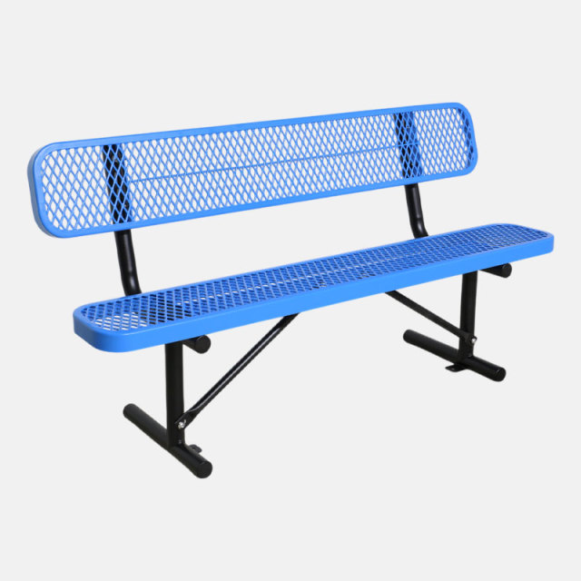 Thermoplastic Bench - 6ft & 8ft Metal Mesh Outdoor