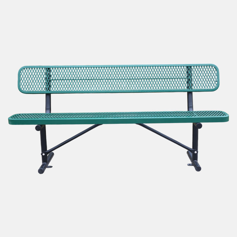 8ft Green Commercial Bench - Thermoplastic Coated Outdoor Seating