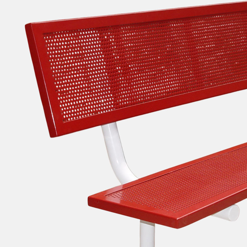 Durable Powder Coated Steel Bench for Municipal Spaces - yalau