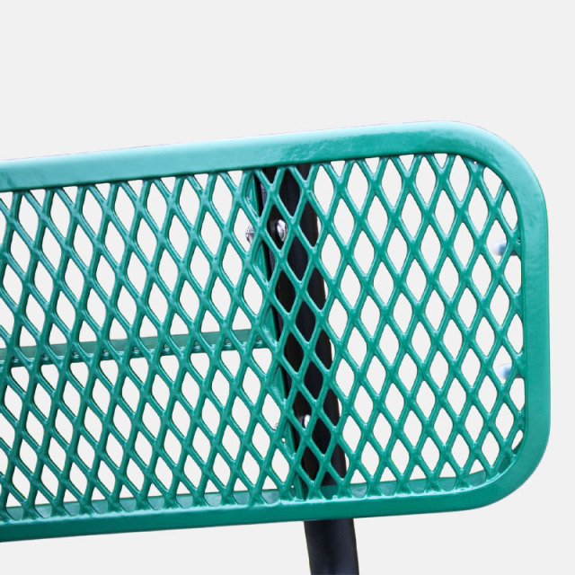 8ft Green Commercial Bench - Thermoplastic Coated Outdoor Seating