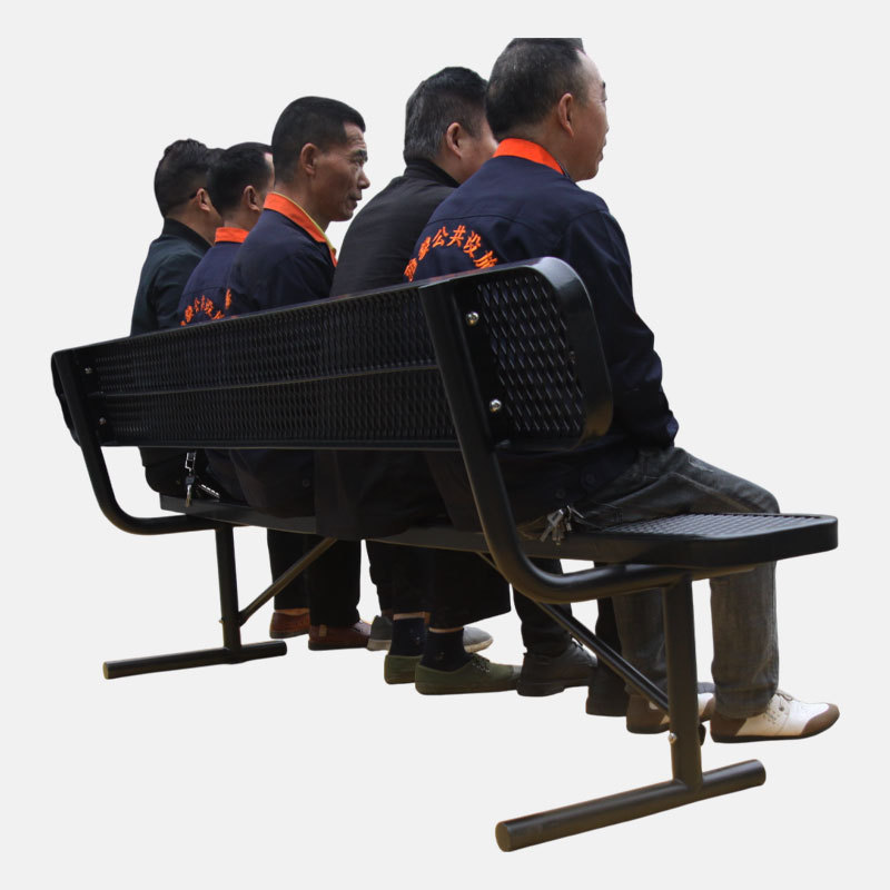 Outdoor Bench Perforated Steel Mesh Thermoplastic - Arlau