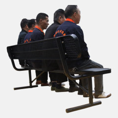Outdoor Bench Perforated Steel Mesh Thermoplastic - Arlau