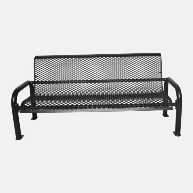 Steel Bench - 6ft Outdoor with Backrest & Plastisol
