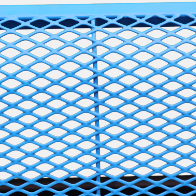 Steel Bench - 6ft Blue Outdoor with Backrest