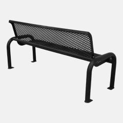 Steel Bench - 6ft Outdoor with Backrest & Plastisol