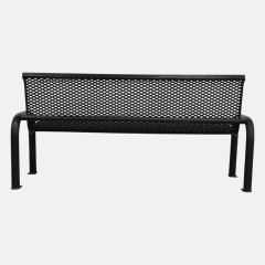 Steel Bench - 6ft Outdoor with Backrest & Plastisol