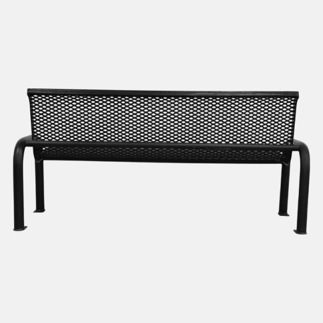 Steel Bench - 6ft Outdoor with Backrest & Plastisol