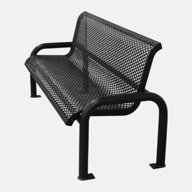 Steel Bench - 6ft Outdoor with Backrest & Plastisol