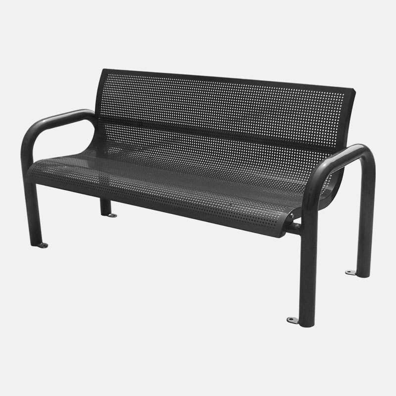8 Foot Outdoor Bench with Armrests U Leg - yalau