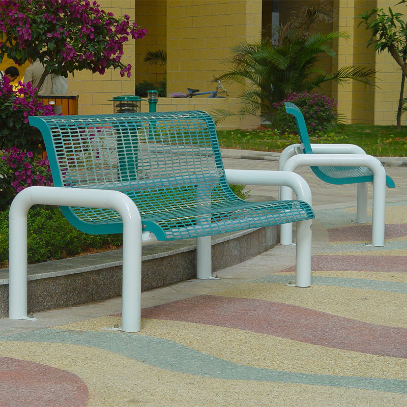 Metal Park Bench - 6ft Rustproof 3-Seater Steel