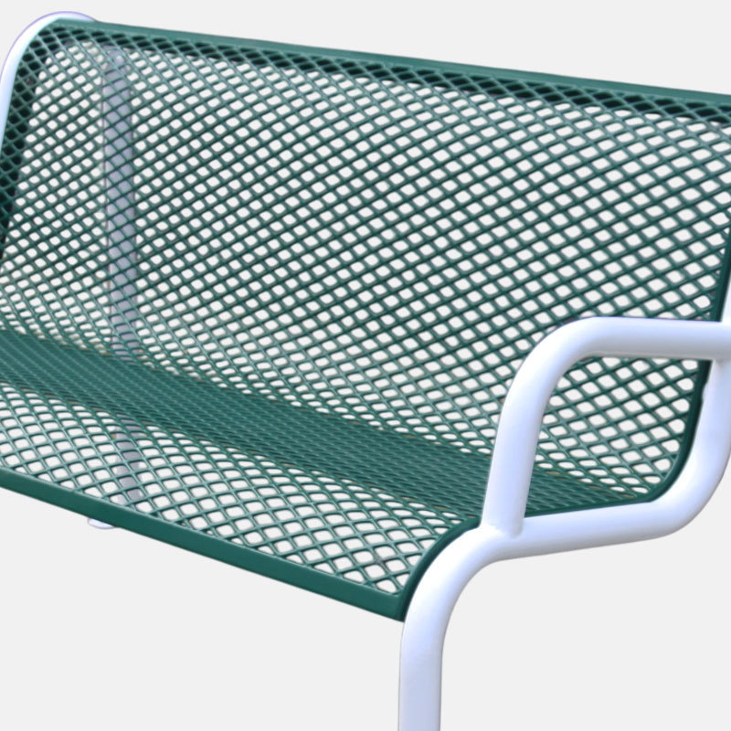 4ft,6ft Surface Mount Bench - Commercial Metal Bench with Armrests by