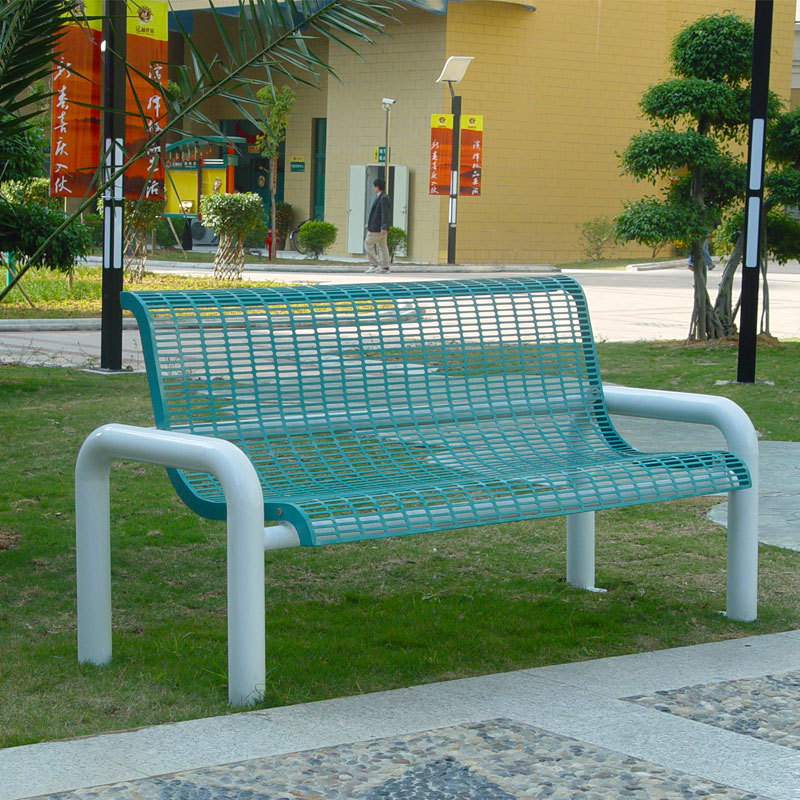 Metal Park Bench - 6ft Rustproof 3-Seater Steel