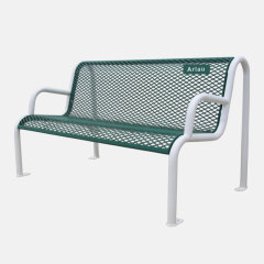 4ft,6ft Surface Mount Bench - Commercial Metal Bench with Armrests by
