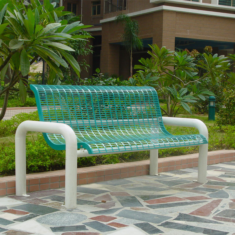 Metal Park Bench - 6ft Rustproof 3-Seater Steel