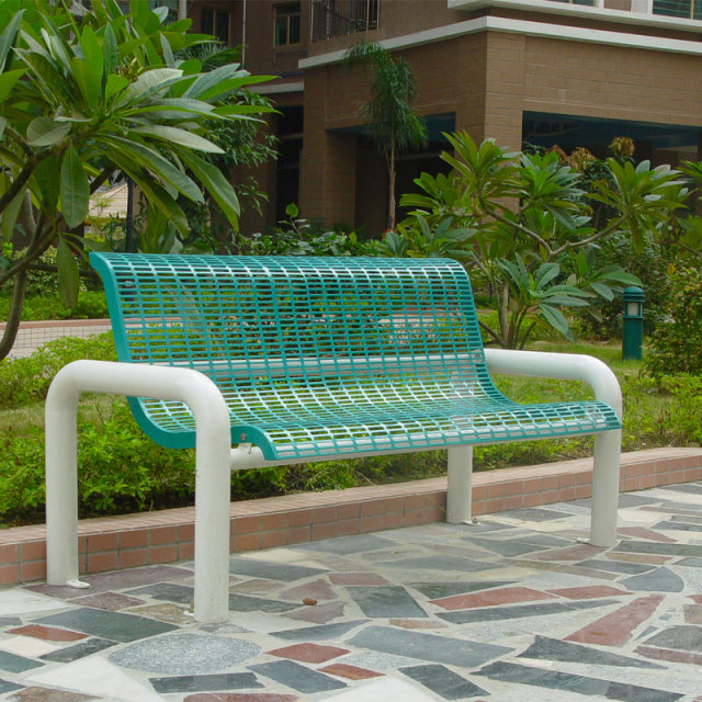 Metal Park Bench - 6ft Rustproof 3-Seater Steel