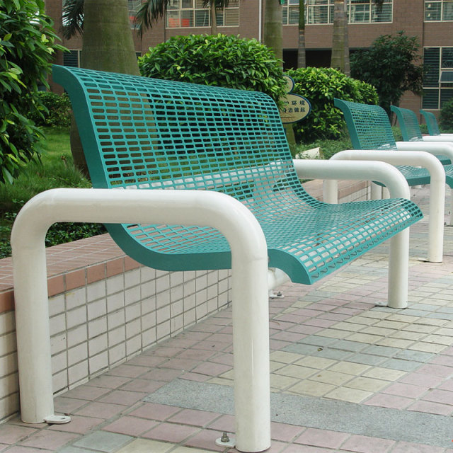 Metal Park Bench - 6ft Rustproof 3-Seater Steel