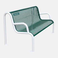 4ft,6ft Surface Mount Bench - Commercial Metal Bench with Armrests by