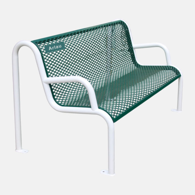 4ft,6ft Surface Mount Bench - Commercial Metal Bench with Armrests by