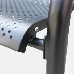 Steel Park Bench with Back and Armrests - 500lb Capacity