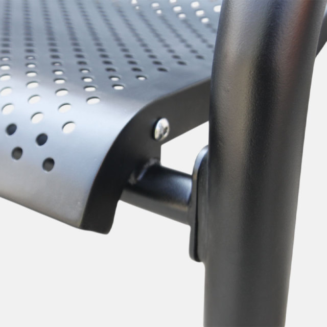 Steel Park Bench with Back and Armrests - 500lb Capacity