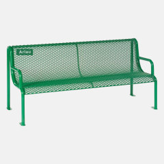 4ft,6ft Surface Mount Bench - Commercial Metal Bench with Armrests by