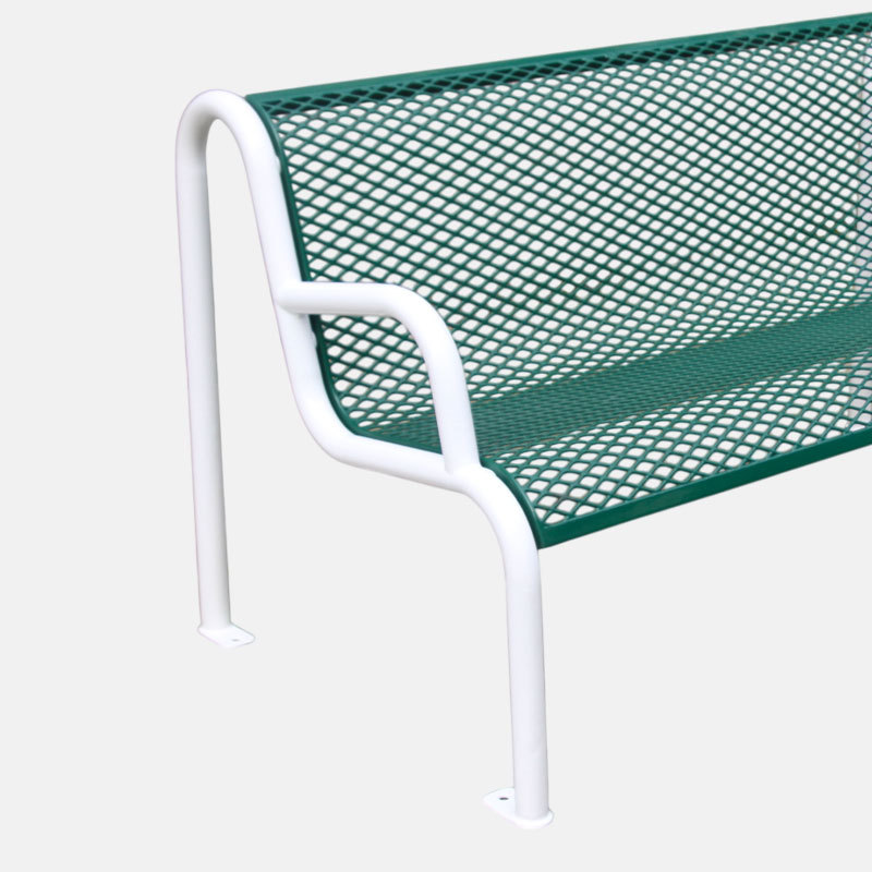 4ft,6ft Surface Mount Bench - Commercial Metal Bench with Armrests by