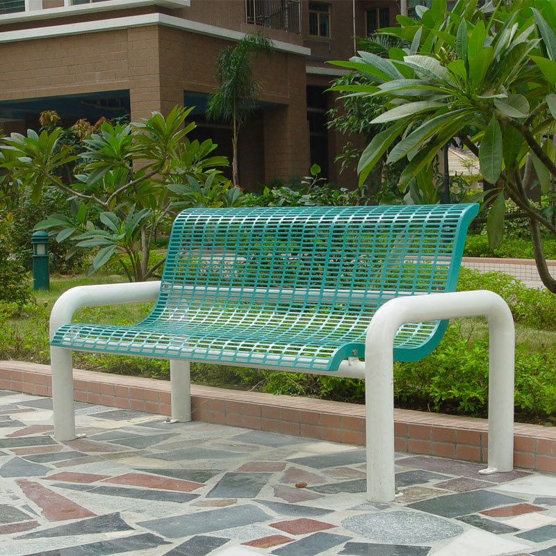 Metal Park Bench - 6ft Rustproof 3-Seater Steel