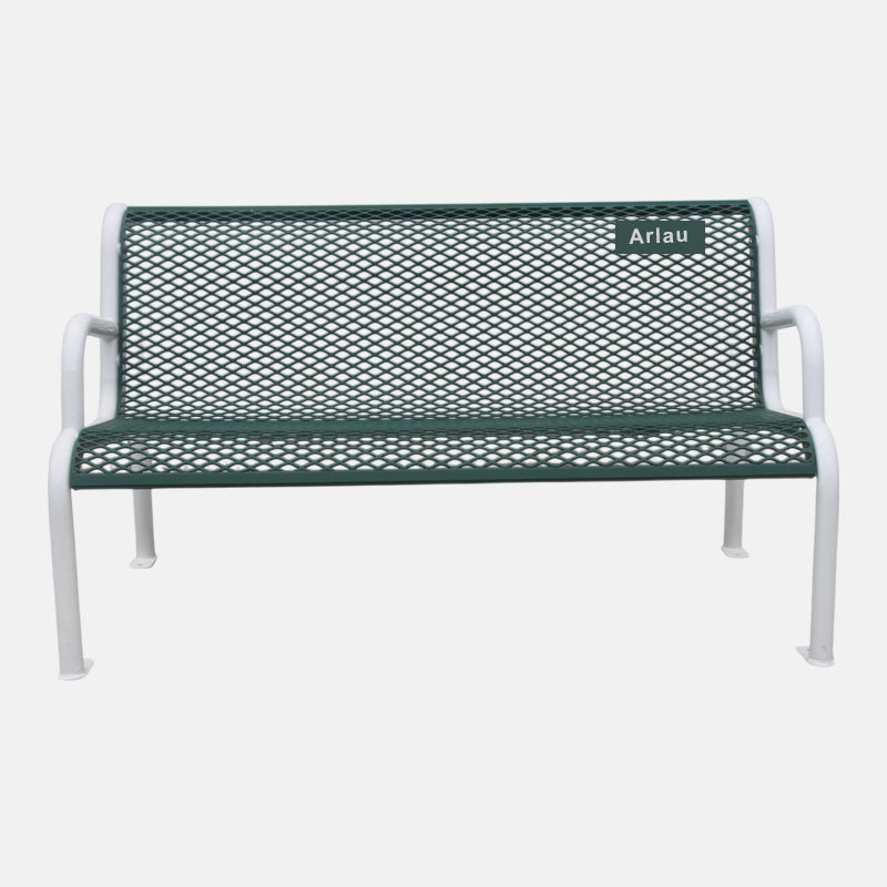 4ft,6ft Surface Mount Bench - Commercial Metal Bench with Armrests by