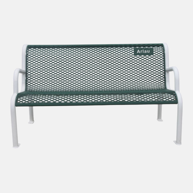 4ft,6ft Surface Mount Bench - Commercial Metal Bench with Armrests by