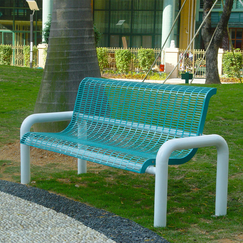 Metal Park Bench - 6ft Rustproof 3-Seater Steel