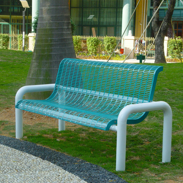 Metal Park Bench - 6ft Rustproof 3-Seater Steel
