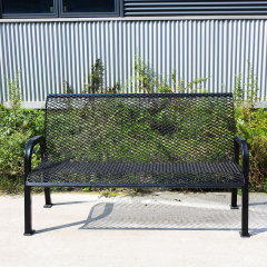 Garden Bench - 6ft Black Thermoplastic Coated Metal