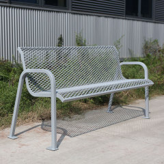 Garden Bench - 6ft Grey Thermoplastic Coated Metal