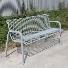 Garden Bench - 6ft Grey Thermoplastic Coated Metal