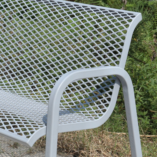 Garden Bench - 6ft Grey Thermoplastic Coated Metal