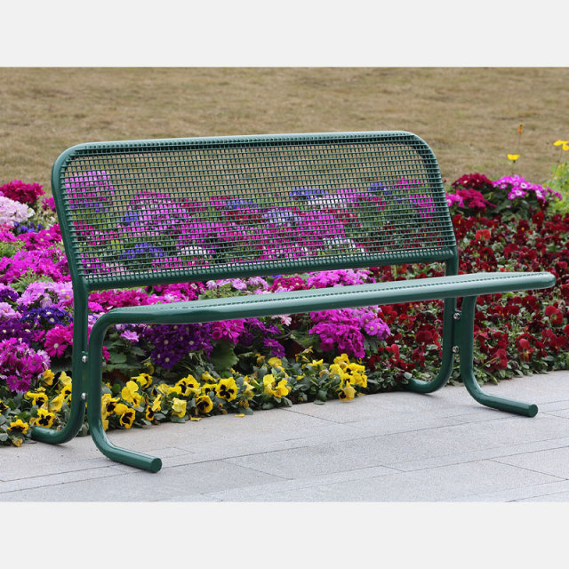 Green Wire Mesh Garden Bench - Durable 4ft Outdoor Seating by Arlau