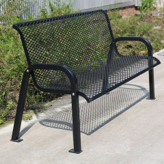 Garden Bench - 6ft Black Thermoplastic Coated Metal