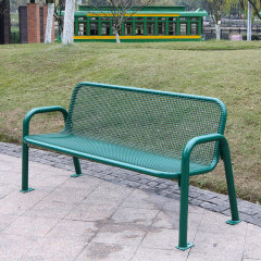 Metal Bench - 6ft Outdoor Public Seating with Back