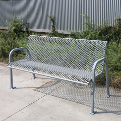 Garden Bench - 6ft Grey Thermoplastic Coated Metal