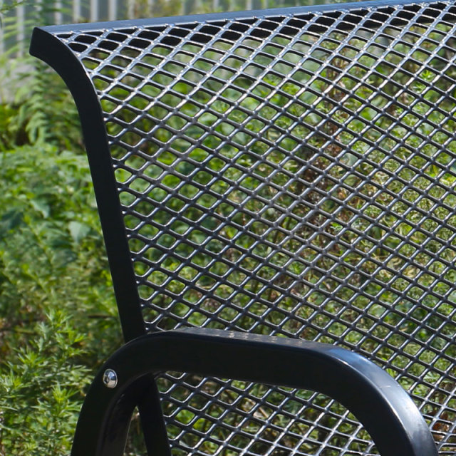 Garden Bench - 6ft Black Thermoplastic Coated Metal
