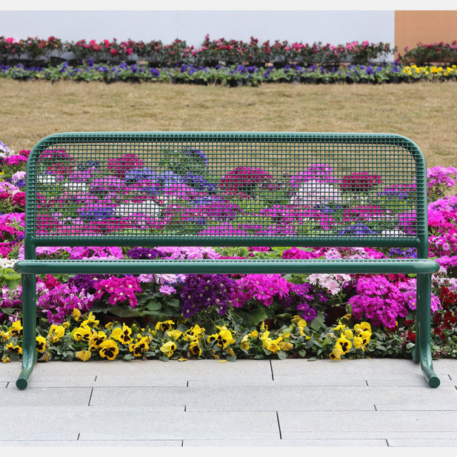 Green Wire Mesh Garden Bench - Durable 4ft Outdoor Seating by Arlau