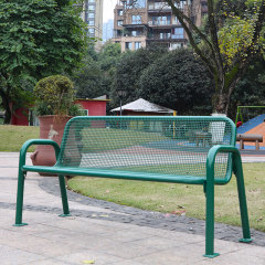 Metal Bench - 6ft Outdoor Public Seating with Back