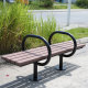 Backless Park Bench Recycled Plastic Steel Frame