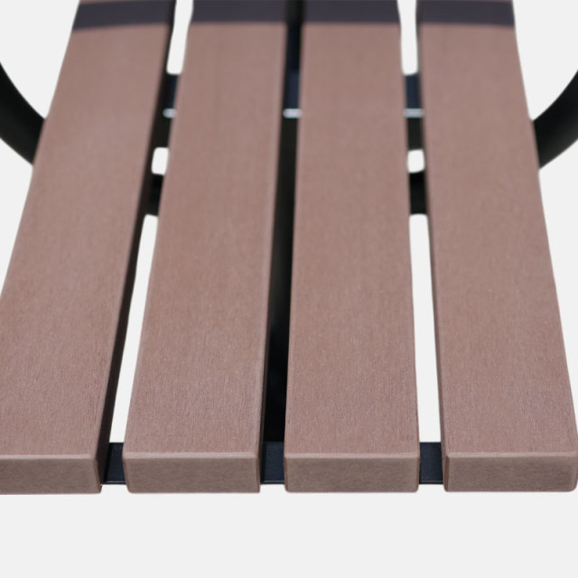 Backless Park Bench Recycled Plastic Steel Frame