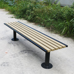 Backless Outdoor Bench - Recycled Plastic and Steel Frame
