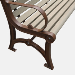 Cast Iron Garden Bench All-Weather Outdoor Seating