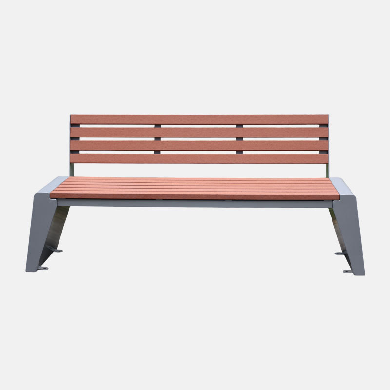 Outdoor Garden Bench Heavy Duty Steel Frame Weatherproof Backrest