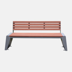 Outdoor Garden Bench Heavy Duty Steel Frame Weatherproof Backrest